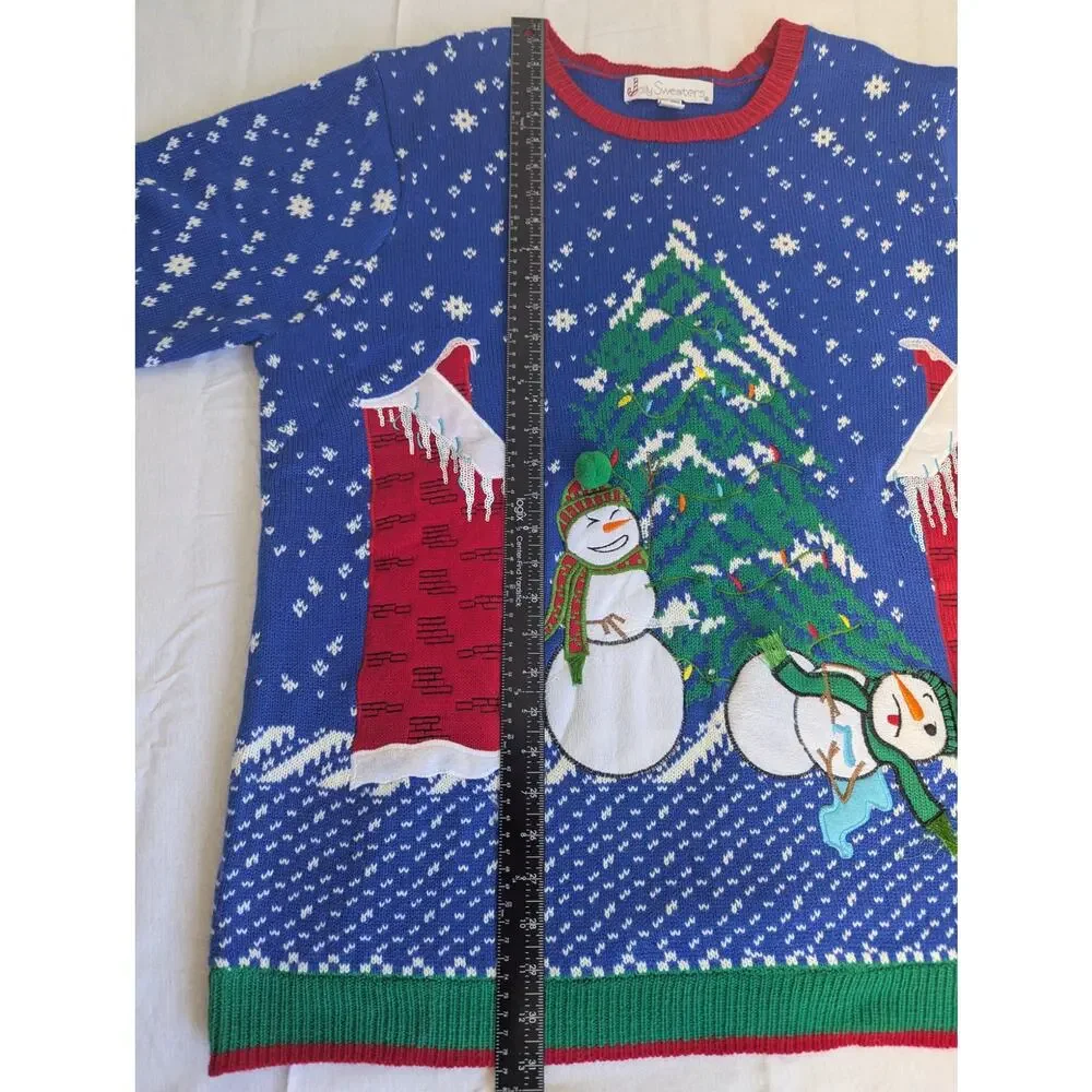 Jolly Sweaters Men's Light Up Snowman Icicle Ugly Christmas Sweater